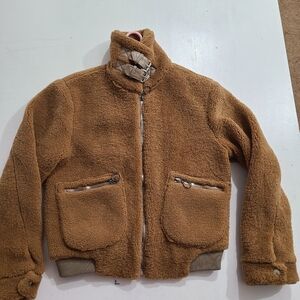 Womens Sz Small - Collection B Juniors' Faux-Fur Teddy Bomber Jacket- Brand New